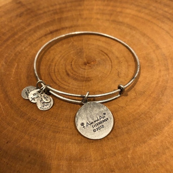Alex and Ani sliver bangle with a Happy charm! - Picture 4 of 4